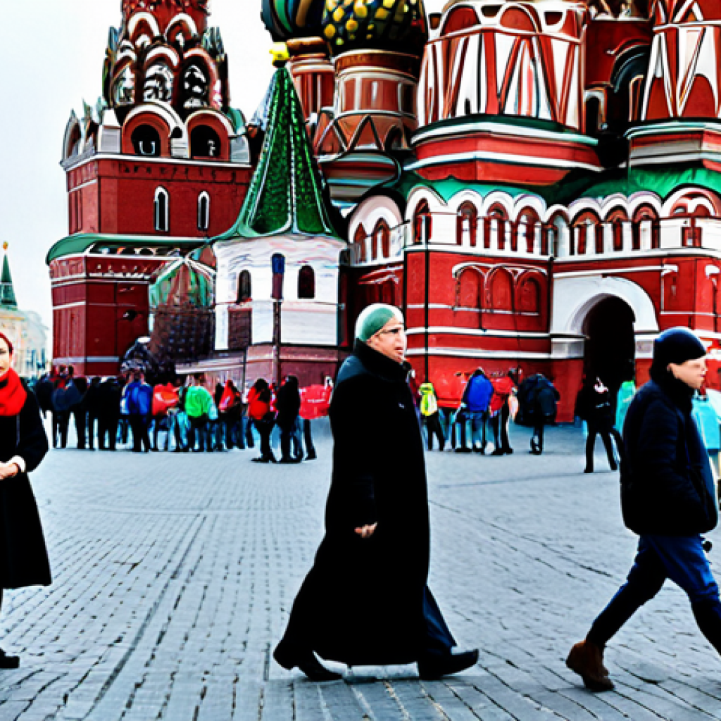 Moscow - Red Square**

"A panoramic view of Red Square in Moscow, featuring St. Basil's Cathedral in the background. People are walking around, fully clothed in appropriate, modest attire for a pleasant day. The Kremlin walls are visible to the side. Safe for work, professional photography, correct proportions, well-formed hands, natural pose, appropriate content, fully clothed, family-friendly."

**