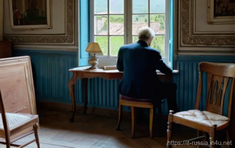 체호프 희곡의 특징 - **Everyday Melancholy in an Italian Countryside Home**
A realistic image of a middle-aged Italia...