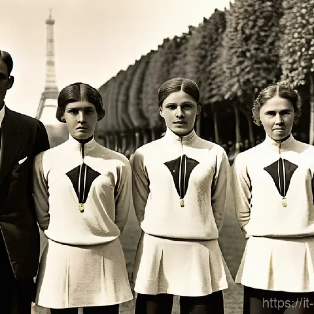 러시아 올림픽 역사 - A vintage-style photograph capturing the quiet ambition of early Russian Olympic athletes at the 190...