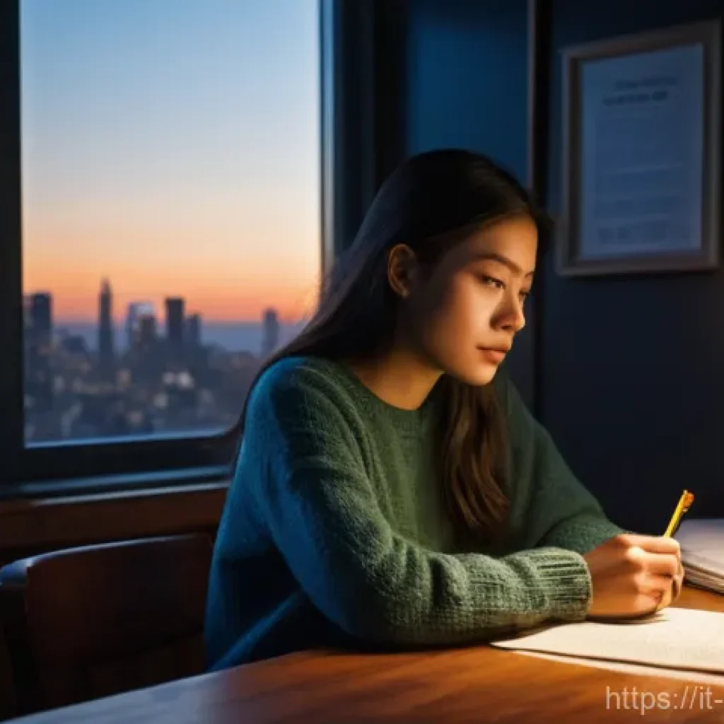 러시아 대중매체와 언론 - **Prompt:** A young, determined female journalist, around 25 years old, sits focused at a rustic woo...