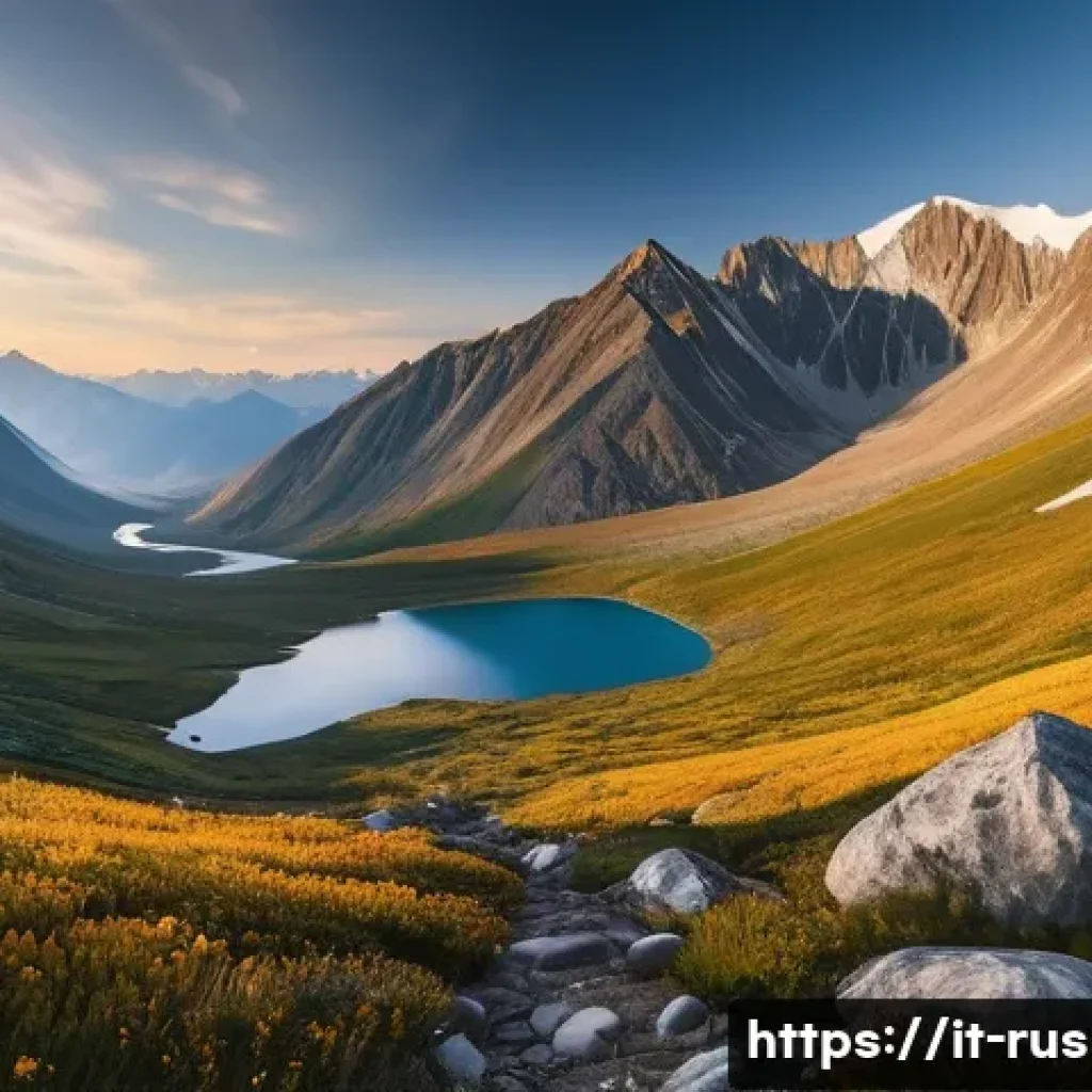 러시아의 산악 지형 - A breathtaking panoramic view of the Altai Mountains at sunrise, showcasing towering peaks covered w...