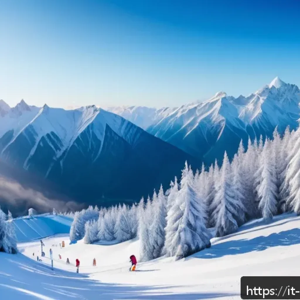 러시아 겨울 스포츠 체험 - A panoramic winter landscape of Sochi&rsquo;s ski resort with modern ski lifts and diverse ski slopes, sur...